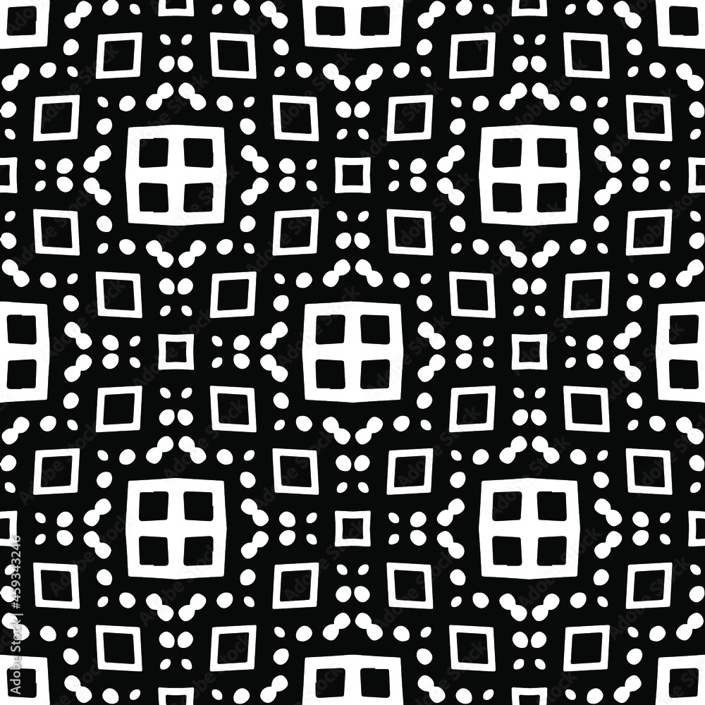 Seamless vector pattern in geometric ornamental style. Black ornament. Seamless vector pattern in geometric ornamental style. Black ornament.