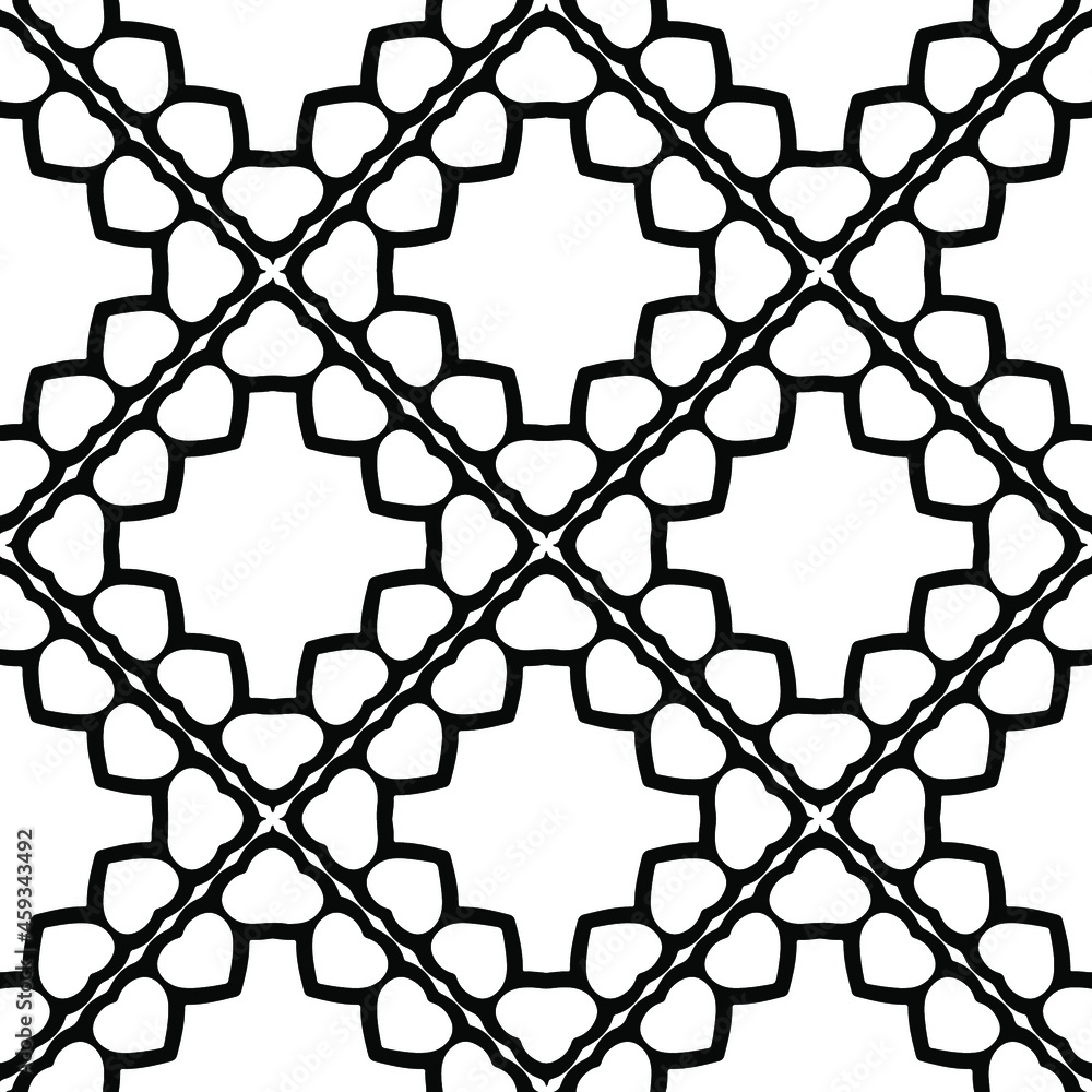 Fototapeta premium Seamless vector pattern in geometric ornamental style. Black ornament.