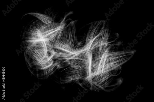 Abstract Light Painting Lines on Black Background