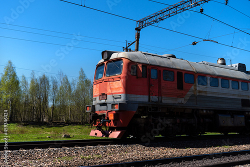 railway freight train. locomotive close up. Russian Railways © Ivan