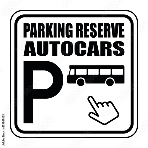 Logo parking réservé autocars.