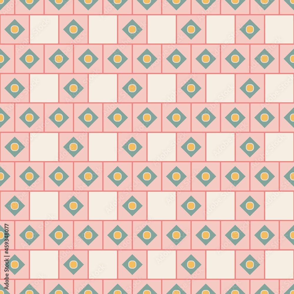 Seamless abstract pattern made from squares. Pattern in moroccan style.