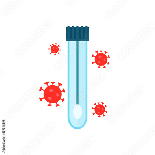 cartoon pcr test and virus like medical tube icon