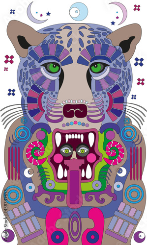 Guerrero azteca con máscara de Jaguar