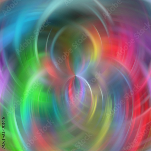 Rainbow fluid lines design abstract colorful background with circles © damaisin1979