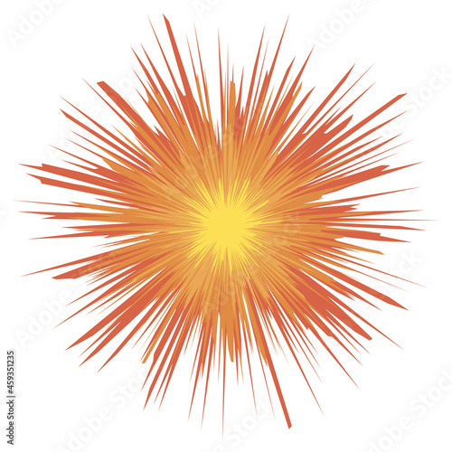 Explode Flash  Cartoon Explosion  Star Burst Isolated on White Background