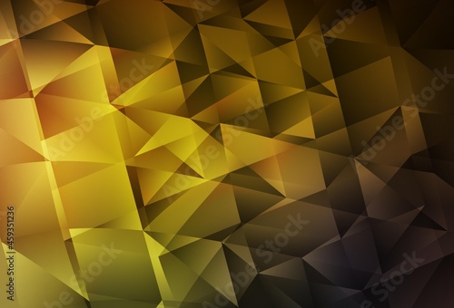 Dark Green  Yellow vector background with triangles.
