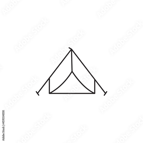 Camping outdoor tent icon vector