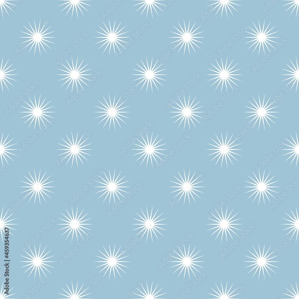 Seamless pattern of white shining stars on blue-gray background. Abstract geometric backdrop for textile, paper, web design Seamless pattern of white shining stars on blue-gray background. Abstract geometric backdrop for textile, paper, web design