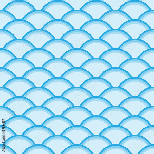 Blue scales seamless pattern. Simple geometric background for textile or paper design