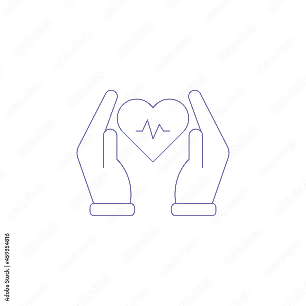 Cardiology Heart care icon vector Cardiology Heart care icon vector