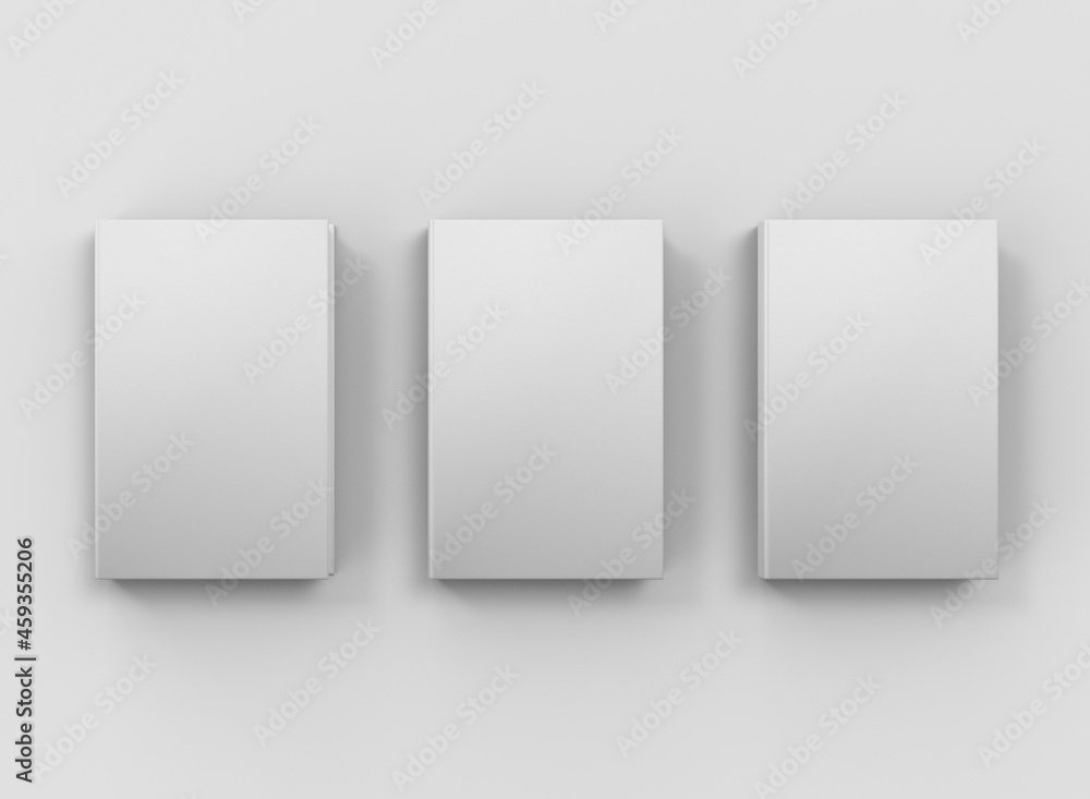 3d Top View of Three Hardcover Books Mockup 3d Top View of Three Hardcover Books Mockup