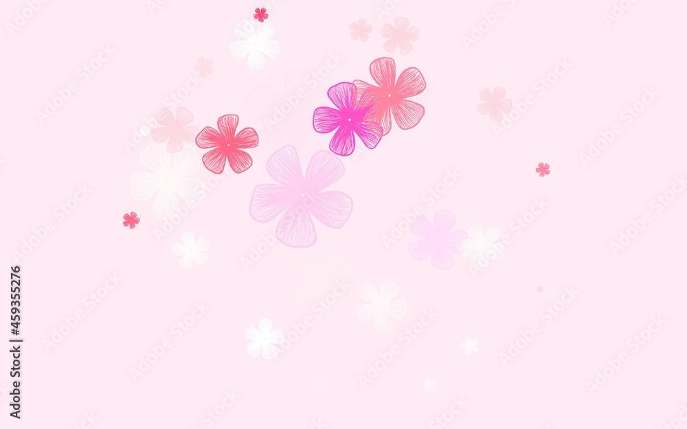 Light Red vector abstract background with flowers.