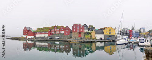 The old town of the capital of the Faroe Islands - Tornshaven