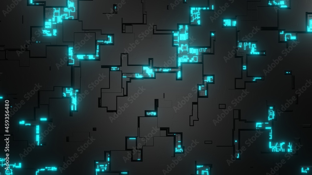 3d metallic surface landscape with light 3d metallic surface landscape with light