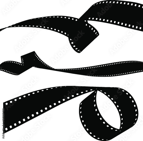 developed photographic film, isolate on a white background