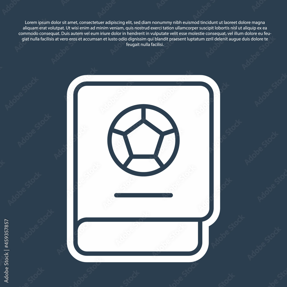 Blue line Football learning book icon isolated on blue background. Vector Blue line Football learning book icon isolated on blue background. Vector