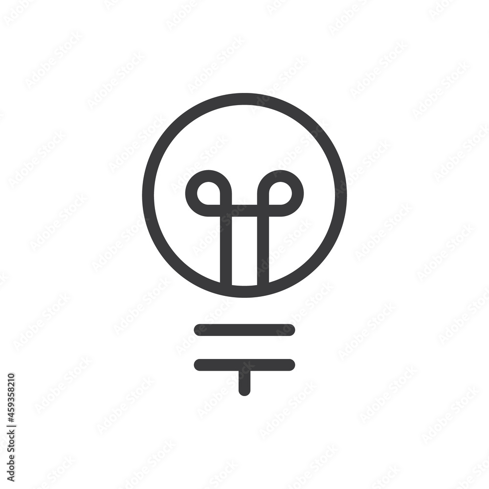 Light bulb linear vector icon. Idea symbol, electric lamp.