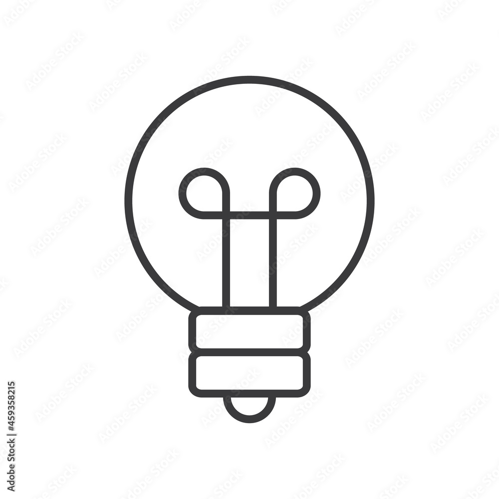 Light bulb linear vector icon. Idea symbol, electric lamp. Light bulb linear vector icon. Idea symbol, electric lamp.
