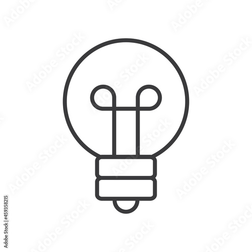 Light bulb linear vector icon. Idea symbol, electric lamp.