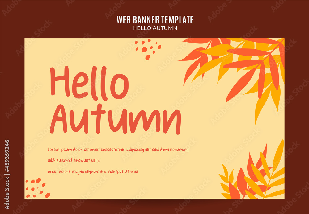 autumn banner design template Premium Vector for social media post, web banner and flyer
