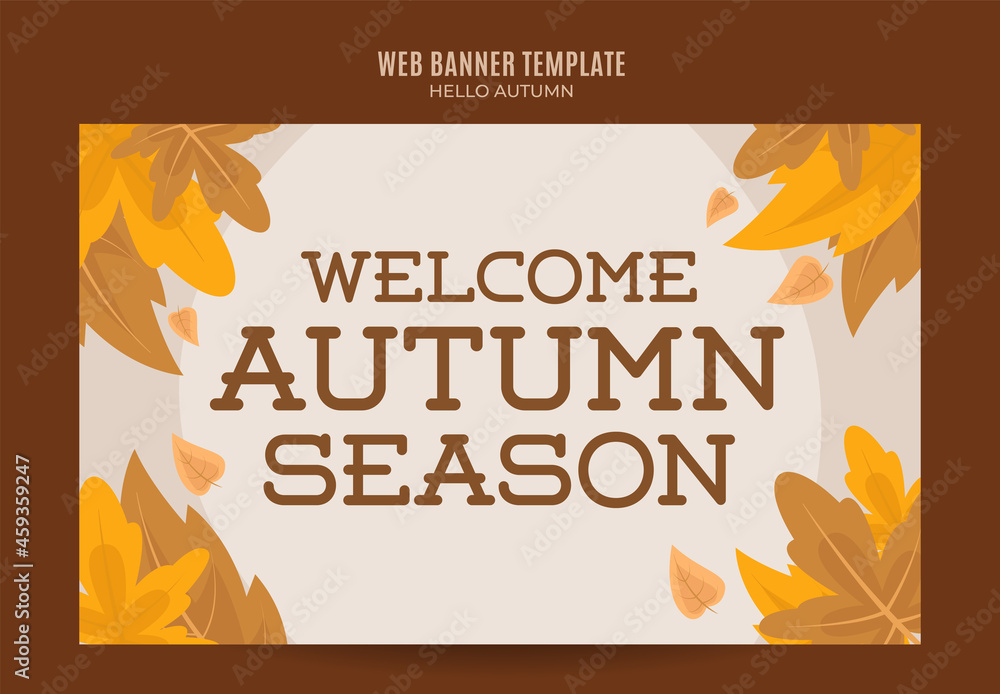 autumn banner design template Premium Vector for social media post, web banner and flyer