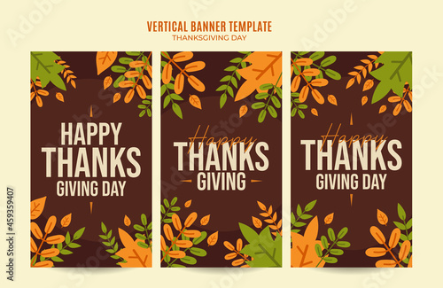 autumn vertical banner design template Premium Vector for social media post, web banner and flyer