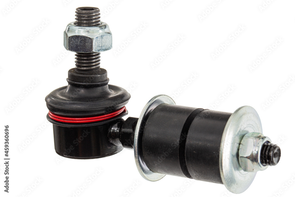Stabilizer bar with ball joint, spare parts for mechanical repair and car replacement. isolated on white background Stabilizer bar with ball joint, spare parts for mechanical repair and car replacement. isolated on white background