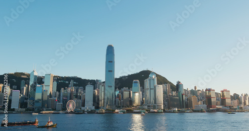 Hong Kong city at sunset