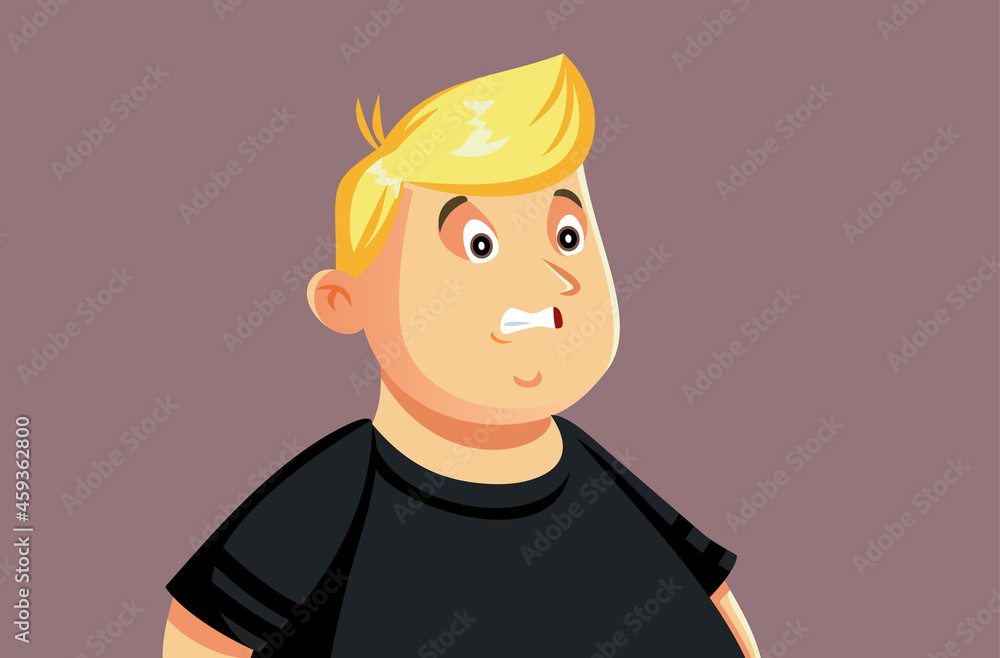 Shocked Overweight Man Looking Terrified Vector Cartoon Shocked Overweight Man Looking Terrified Vector Cartoon