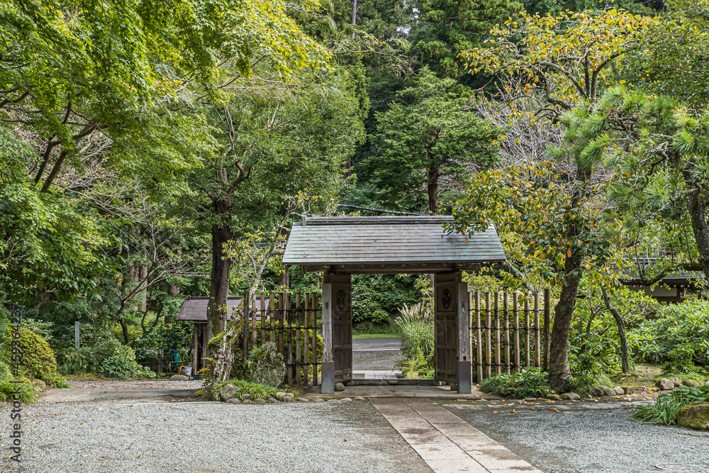 Japanese temple in the midst of nature