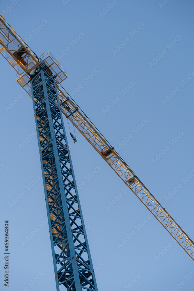 blue construction crane