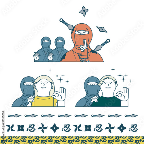 忍者のイラストセット