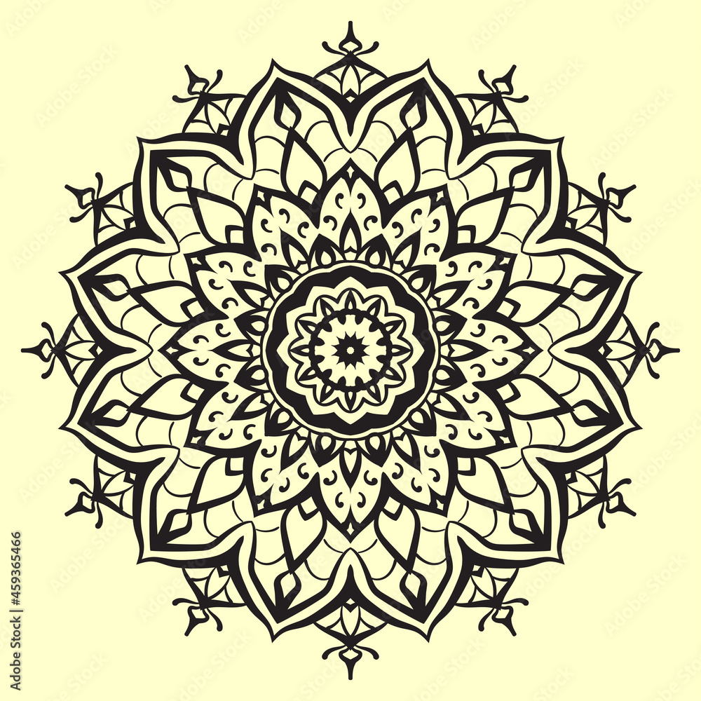 ethnic mandala art round decoration symmetrical vector design element