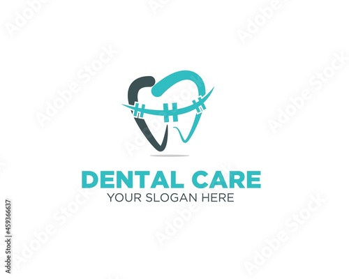 braces dental logo designs for health service and clinic or hospital signs