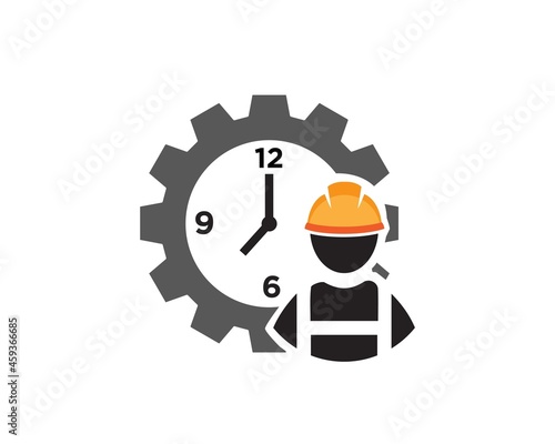 worker time to work logo designs to on time work time