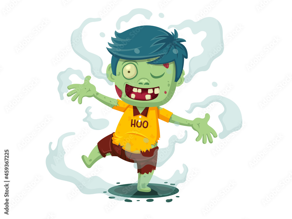 Vector illustration of Cartoon Zombie. Character zombie halloween day Vector illustration of Cartoon Zombie. Character zombie halloween day
