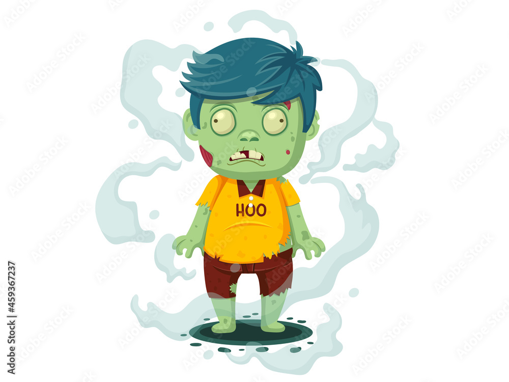 Vector illustration of Cartoon Zombie. Character zombie halloween day Vector illustration of Cartoon Zombie. Character zombie halloween day