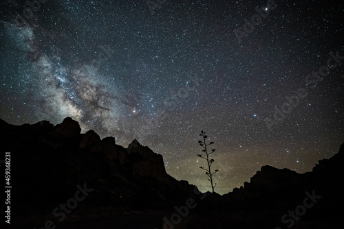 Milky way rising over the chiricahua mountains photo