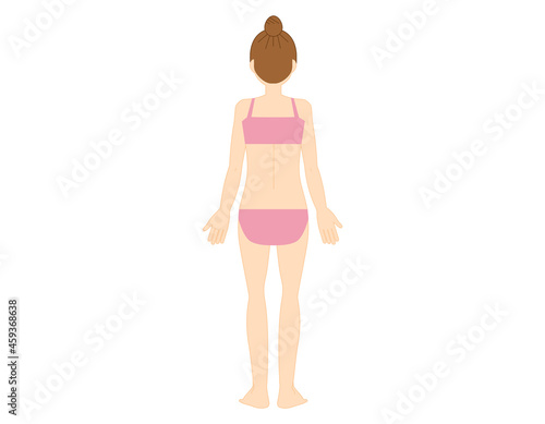 女性の全身イラスト　 美容　 ベクターイラスト