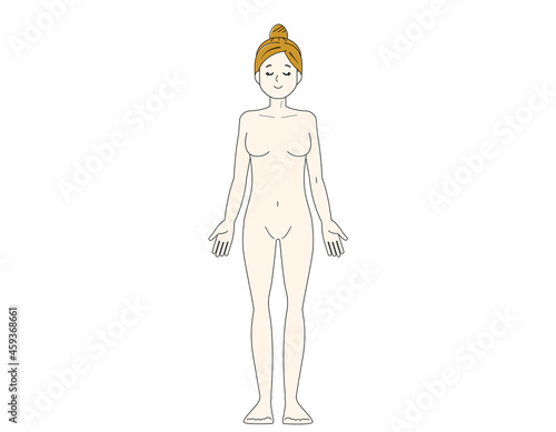 女性の全身イラスト　 美容　 ベクターイラスト
