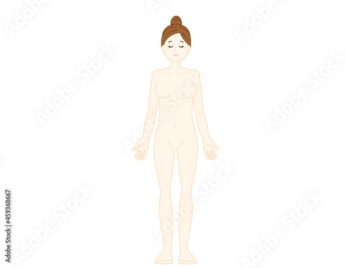 女性の全身イラスト　 美容　 ベクターイラスト