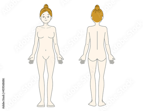 女性の全身イラスト　 美容　 ベクターイラスト