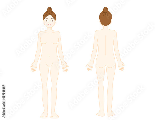 女性の全身イラスト　 美容　 ベクターイラスト