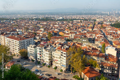 Bursa cityscape view from Tophane District, Turkey.