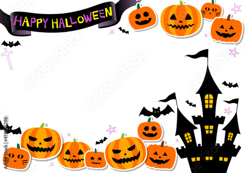 ハロウィン 白バック フレーム横
