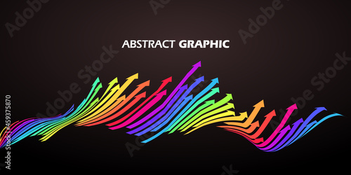 Colorful arrows that extend in a wavy shape, growth meaning.