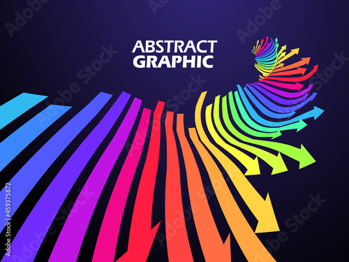 Colorful arrows that extend in a wavy shape, growth meaning.