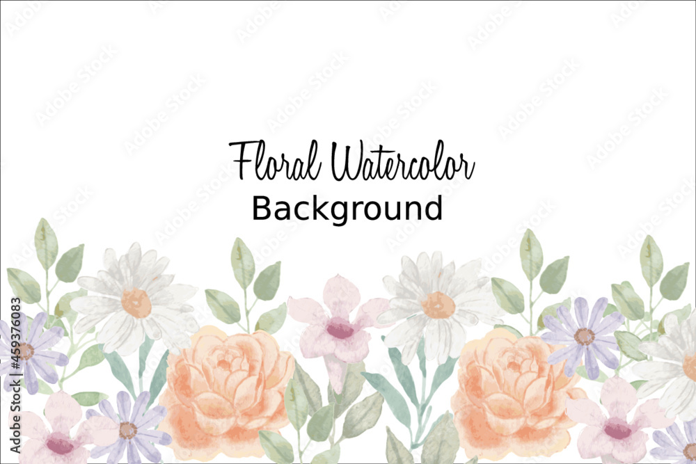 Orange and White Watercolor Flower Background