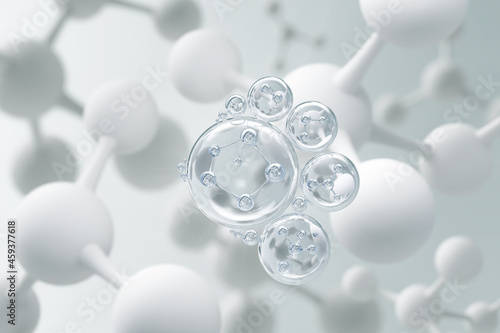 Molecule inside Liquid Bubble, Cosmetic Essence photo